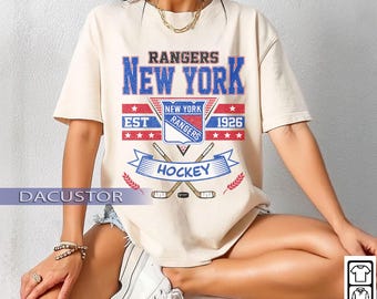 Comfort Colors® New York Ranger T-shirt, Vintage New York Ranger, Rangers T-Shirt, Hockey Fan T-Shirt, Retro New York Ice Hockey T-Shirt