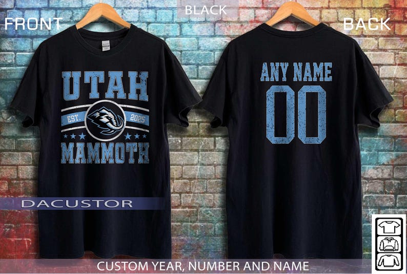 Personlig Utah Mammoth-tröja, anpassad namn- och nummerrygg, Utah Hockey Crewneck-tröja, vintagehockeytröja, hockeyfangåva bild 1