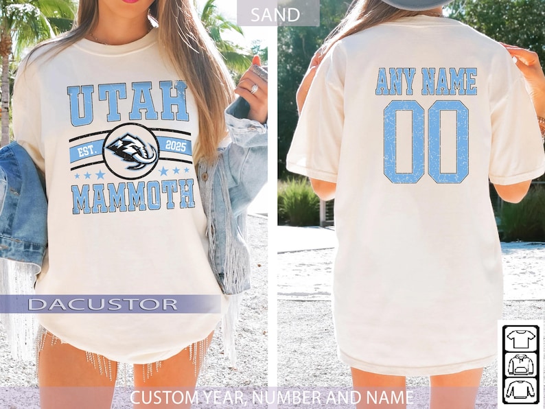 Personlig Utah Mammoth-tröja, anpassad namn- och nummerrygg, Utah Hockey Crewneck-tröja, vintagehockeytröja, hockeyfangåva bild 5