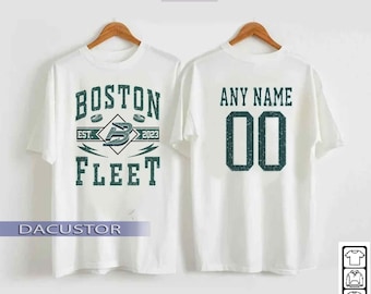 Anpassad Boston Fleet-tröja, Fleet-tröja med rund hals, Boston Hockey-fantröja, hockeytröja för kvinnor, retro 90-tals Fleet-tröja
