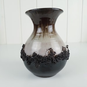 Lava Ceramics by Ragnar Kjartansson, Glit HF Iceland: Handmade Brown, Black and White Stoneware Vase
