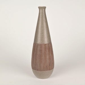 Italienische Vintage Keramikvase – Braune Brutalist Keramik – Rustikales Herbst-Statement – Mid-Century Modern 1970er Jahre Wabi-Sabi Dekoration