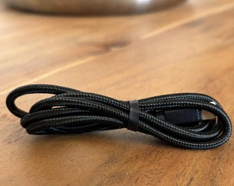 doppio cortado: gevlochten USB-C-kabel, zwart