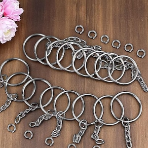 Metal Keyring Blanks Set – 100pcs Split Rings & Lobster Clasps for DIY Keychains, Key Fobs  Crafts