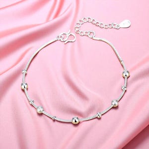 925 Sterling Silver Anklet – Adjustable Boho Foot Chain for Women, Summer Holiday Jewelry