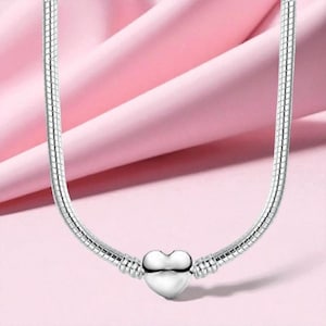 925 Silber Schlangenkette Halskette - Beads & Charms Choker