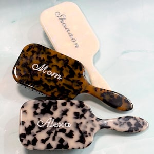 Personalized Hair Brush, Custom Rhinestone Name Comb, Hairbrush With Any Text