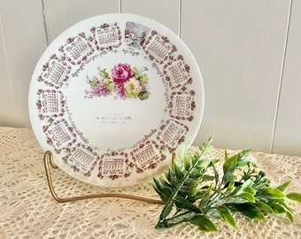 Collectible Floral 1909 Calendar Plate From Bridgeville PA - Promotional Advertising
