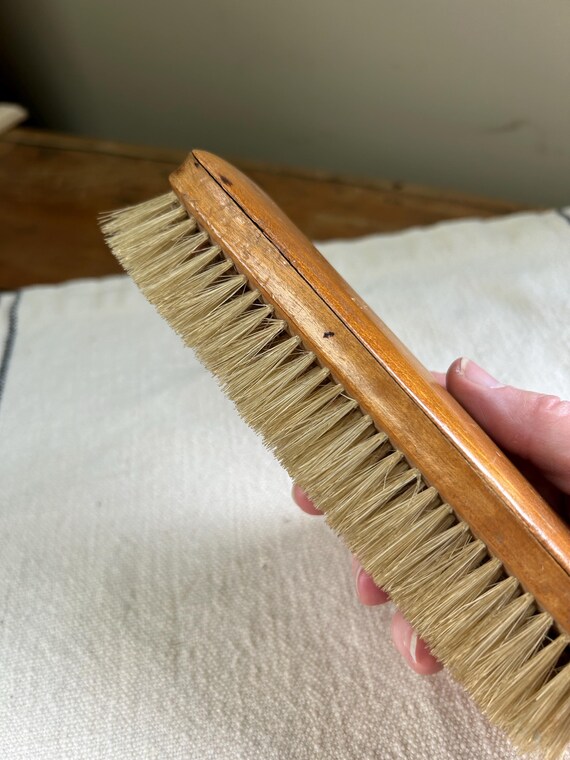 Vintage Wood Shoe Shine Brush | Gentleman’s Grooming Tools | Natural Bristle Brush View 3