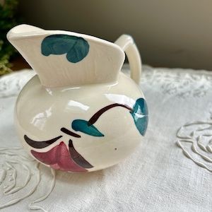 Vintage Pitcher -Purinton Pottery Ivy Red Blossom