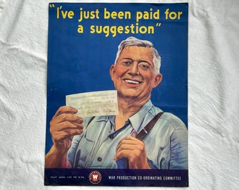 Vintage WW2 Westinghouse Poster: &quot;I&#39;ve Just Been Paid&quot;