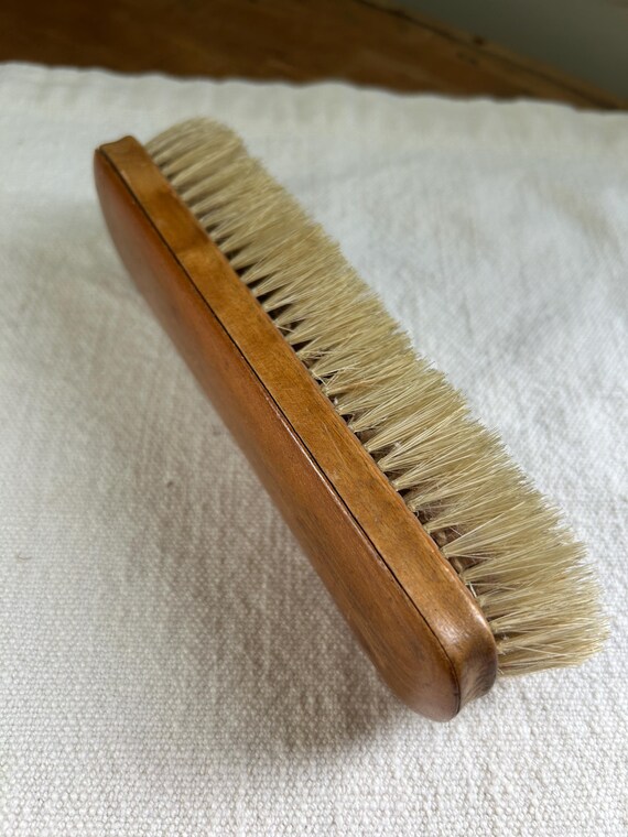 Vintage Wood Shoe Shine Brush | Gentleman’s Grooming Tools | Natural Bristle Brush View 2