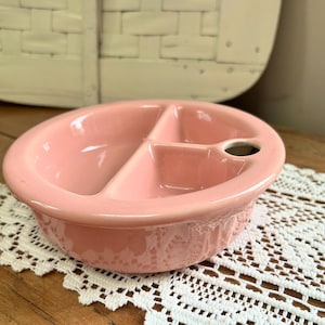 Vintage Antique Hankscraft Baby Warming Dish | 1940&#39;s Divided Infant Feeding Dish