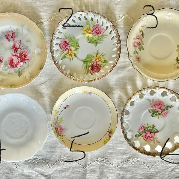 Vintage Saucer Lot - Mix and Match Assorted Tea Plates for Home Decor or Special Occasions