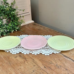 Whimsical Vintage Pastel Saucers - 1 Pink + 2 Yellow | Tea Party Plates