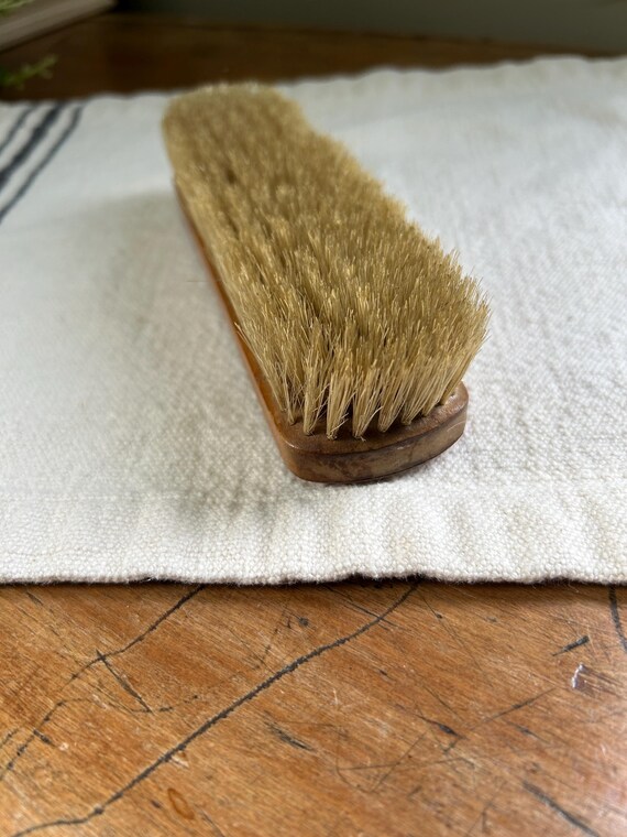 Vintage Wood Shoe Shine Brush | Gentleman’s Grooming Tools | Natural Bristle Brush View 6