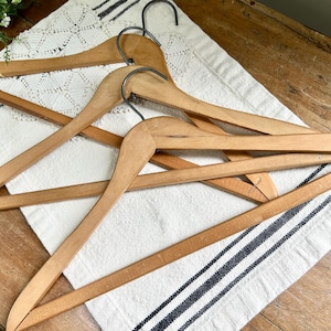 Set of 3 Vintage Wooden Hangers | Laundry Room Decor | Farmhouse Decor