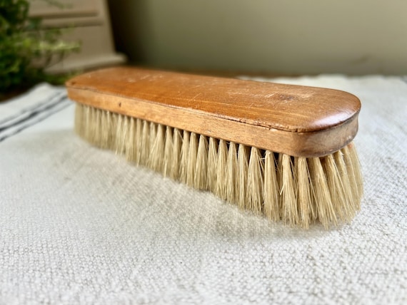 Vintage Wood Shoe Shine Brush | Gentleman’s Grooming Tools | Natural Bristle Brush
