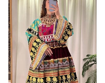 Handgemachtes afghanisches Kuchi-Kleid: Traditionelles Nomaden-Kleid