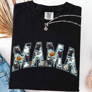 Retro Cat Mama PNG: Vintage Halloween Design (Digital Download