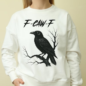 F-Caw-F Png, F-CAW-F Svg, grappig raafontwerp, raaf PNG, raaf digitale png, gotische kraaikunst, kraai Png, F CAW-F, vogel png, afdrukbare vogelkunst