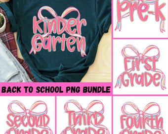 Preppy Back To School Bundle png, Back to school png bundle, First Day Of School Shirt, Coquette Teacher Png, Girl Shirt Sublimation Designs
