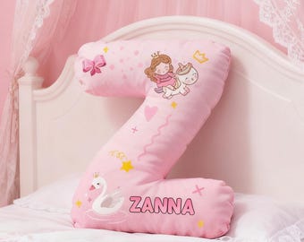 Personalized Letter Girl Throw Pillow,Alphabet Letter Throw Pillow,Letter Pillow with Name,Birthday Gift,Christmas Gifts,Gift for Daughter