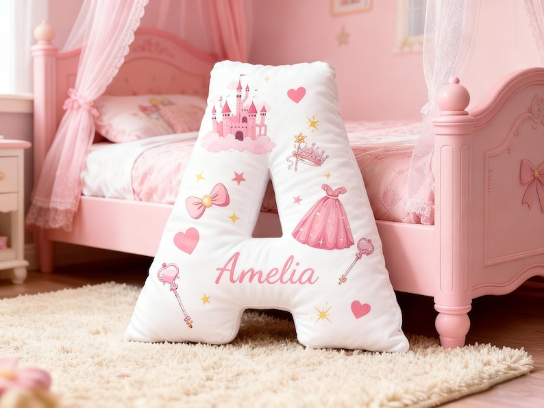 Coussin naissance personnalisé couronne de Princesse