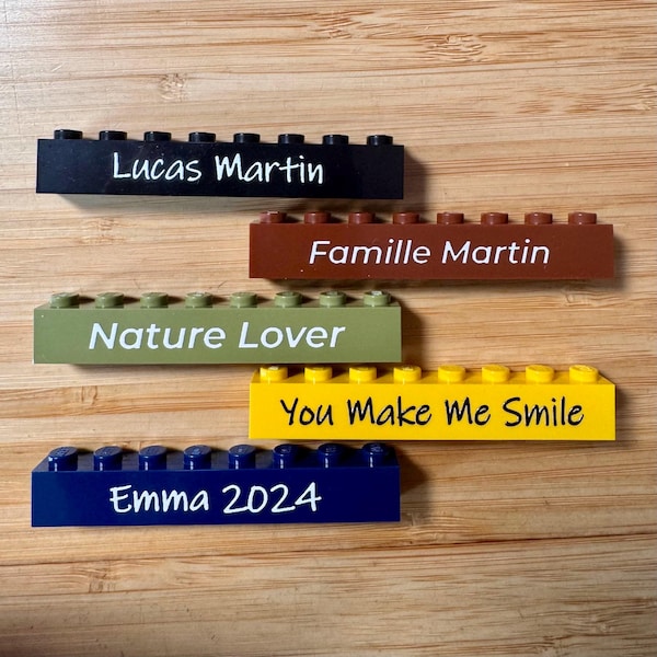 Personalized Original LEGO® 1x8 Brick | Name, Text, or Logo | Full-Color UV Printing | Personalized Gift