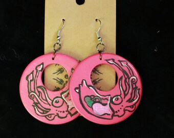 Handpainted Juvenile Squid Earrings