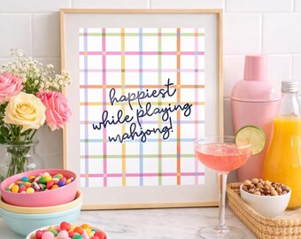 Mahjong Printable Wall Art | Mahjong Party Decor | Digital Download
