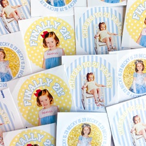 Custom Birthday Stickers | 21st Birthday stickers | 21st birthday decor | Birthday Celebration Stickers