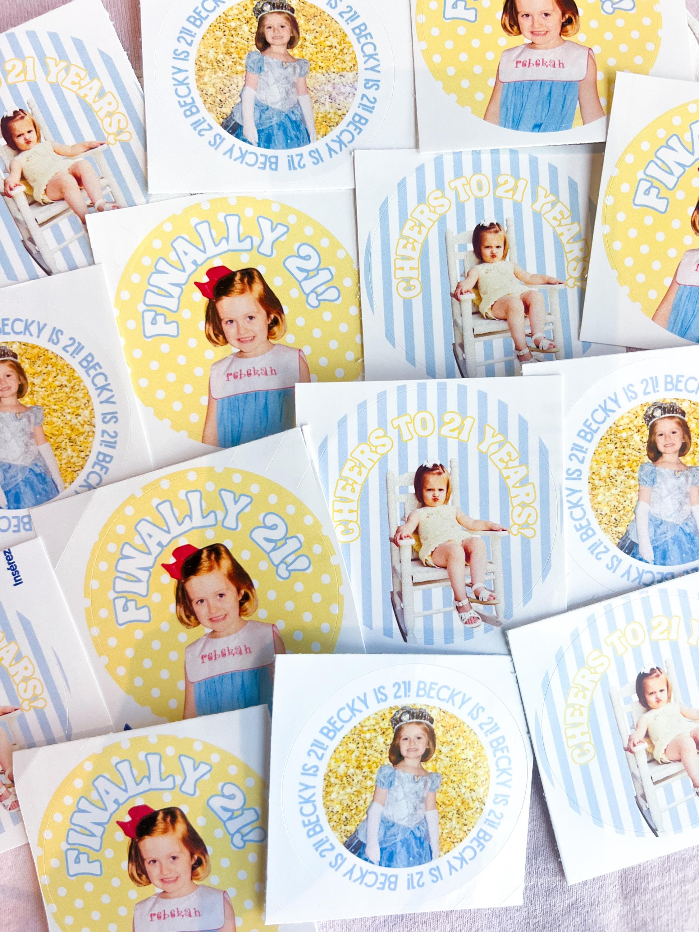 Custom Birthday Stickers | 21st Birthday stickers | 21st birthday decor | Birthday Celebration Stickers
