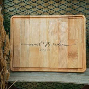 Couple Cutting Board, Custom Cutting Board, Personalized Cutting Board, Engraved Wood Board, Charcuterie Board, Wedding Gift, Anniversary