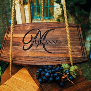 Personalized Walnut Cutting Board: Engraved Charcuterie Board