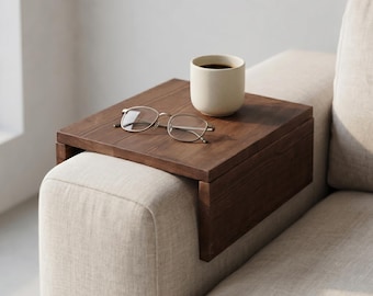 Ladetafel met armleuning, houten tafel met armleuningen, ruimtebesparend ontwerp