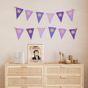 Flynn Rider Wanted Poster, Instant Download Tangled Party Supplies, Rapunzel Birthday Printables image 2