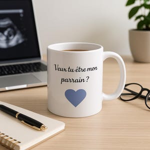 Mug &quot;Will you be my godfather?&quot; - Original Godfather Request Gift - Personalized Godfather Announcement Mug - Baptism Gift Idea