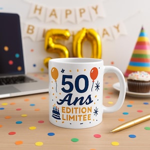 &quot;50 Years Limited Edition&quot; Mug - Original 50th Birthday Gift - Humorous Mug - Personalized 50th Birthday Gift