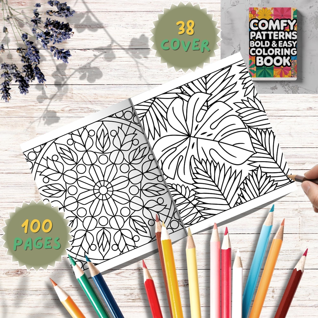 Comfy Pattern Coloring Book: 100 Bold Pages, Relaxing Mandalas (PDF ...