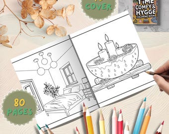 Hygge Coloring Book: 80 Cozy Scandinavian Scenes (Digital Download)