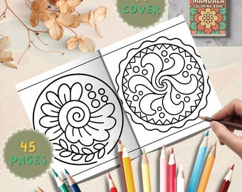 Libro da colorare Mandala confortevole: 45 audaci disegni floreali (download PDF)