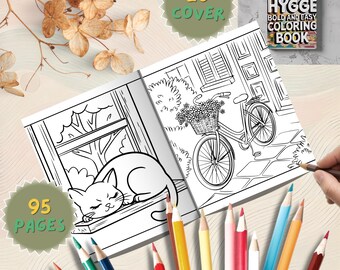 Cozy Hygge Coloring Book, 95 Bold & Easy PDF Pages 20 Covers, Warm  Tranquil Hygge Scenes, Digital Download, Printable Book, Coloring Pages