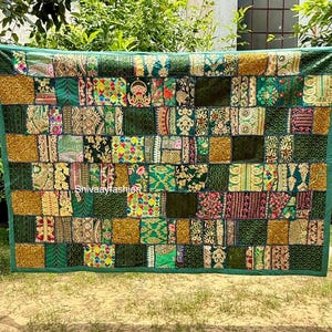 Tapiz de patchwork vintage para colgar en la pared, tapiz de algodón, decoración de pared banjara, tapiz para el hogar, tapiz indio hecho a mano.