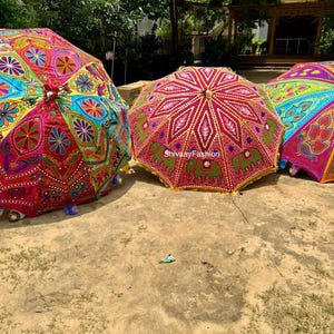 Indian Cotton Shade Patio Umbrella Large Garden And Sun Umbrella Beach Café Outdoor Large Garden Parasol Café Outdoor Gift Garden Umbrella
