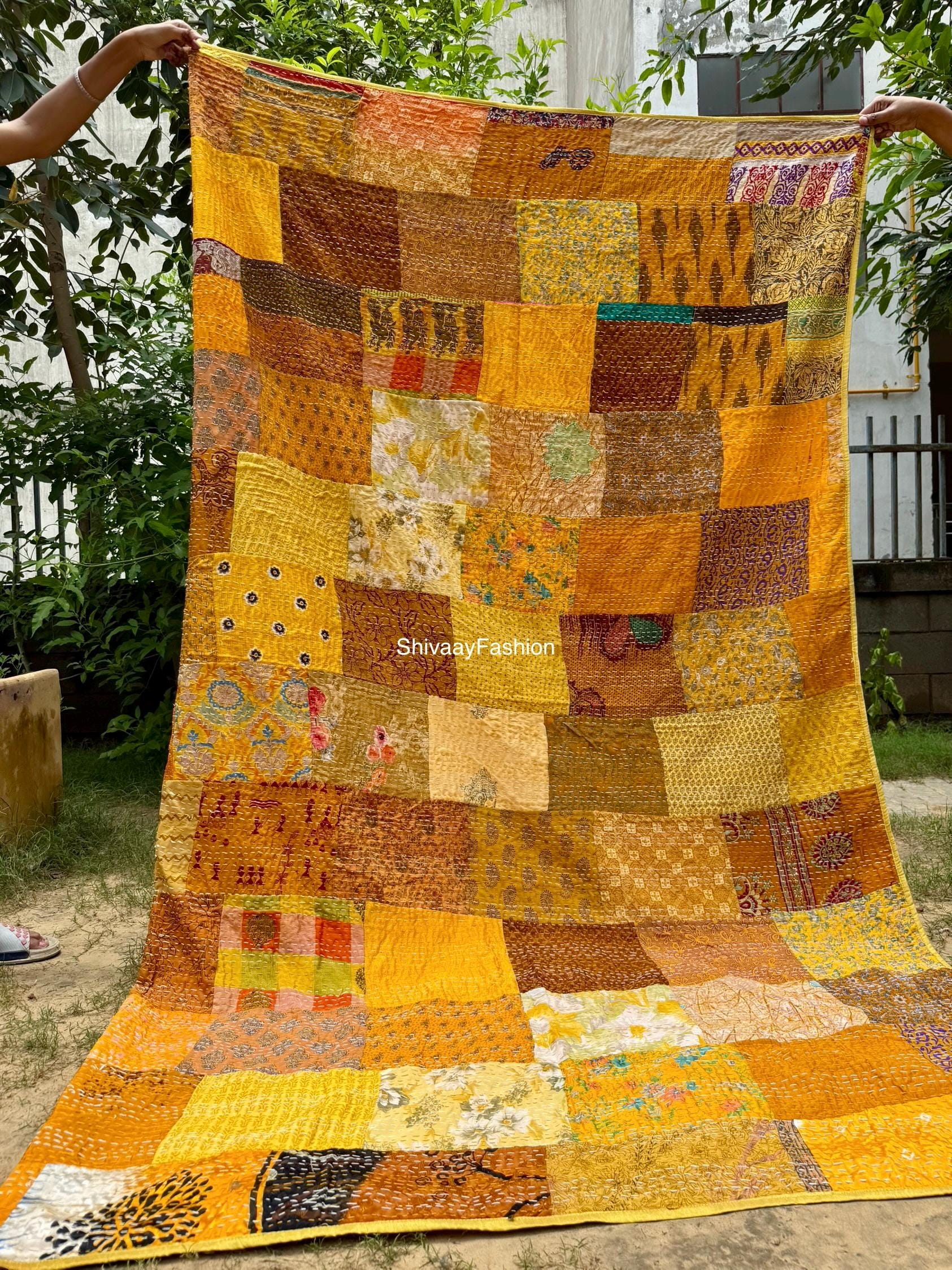 ヴィンテージハンドメイドパッチワークキルト - Etsy 日本