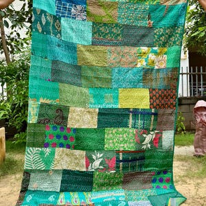Bohemian Patchwork Quilt Kantha Quilt Handmade Vintage Quilts King Size Bedding Throw Blanket Bedspread Quilting Hippie Quilt