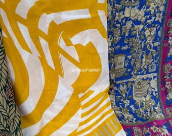 Wholesale lots Vintage Sari Recycled Sari Art Silk Indian Sari Women Sari Vintage Sari Fabric Used Sari Used Saree Sari silk fabric Fabric