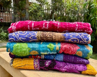 Wholesale Lot Of Indian Vintage Kantha Quilt Handmade Throw Reversible Blanket Bedspread Cotton Fabric Vintage quilt