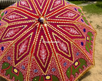 Indian Unique Art Bohemian Garden Umbrella, Wedding Umbrella Parasols, Large Size Pool Umbrella, Sun Protection Umbrella, Large Umbrella